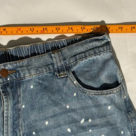 Oli & Hali Bleach Splatter Wide Leg Pleated Side Jeans - XL - EUC - Picture 10 of 16